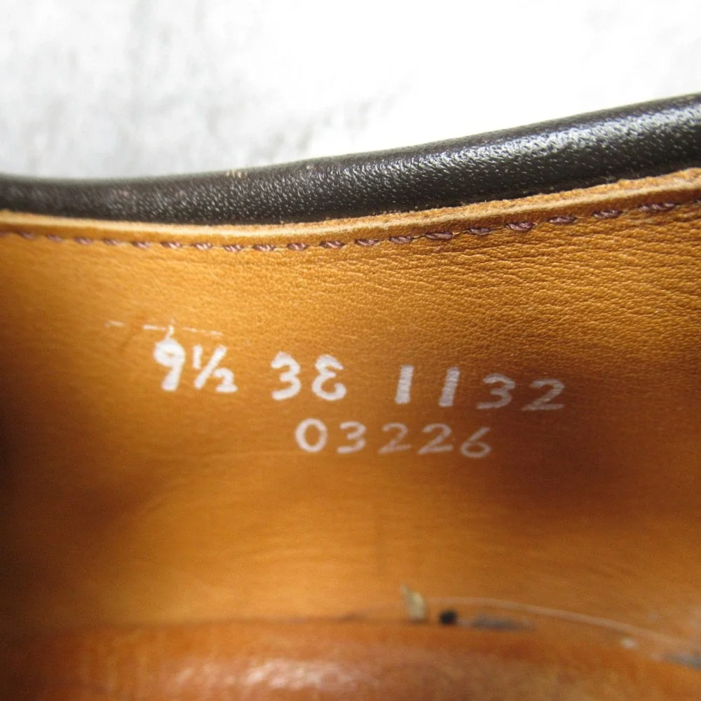 Allen Edmonds Burton Dress Shoes Men 9.5 3E Brown Leather Bicycle Blucher USA